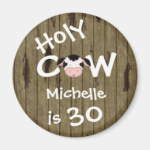Aimant Personalisé Funny Saint Vache 30e Anniversaire Mag