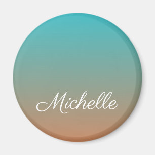 Aimant Personalized brown and blue ombre