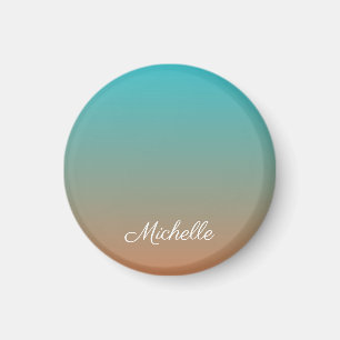 Aimant Personalized brown and blue ombre