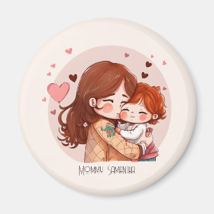 Aimant Personalized Cute Red Haired Mother and Daughter