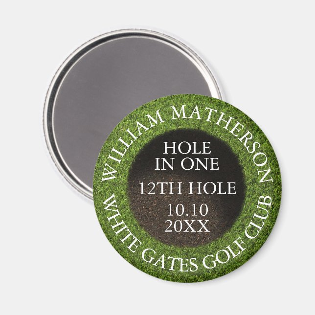 Aimant Personalized Golf Hole in One Award (Recto/Verso)