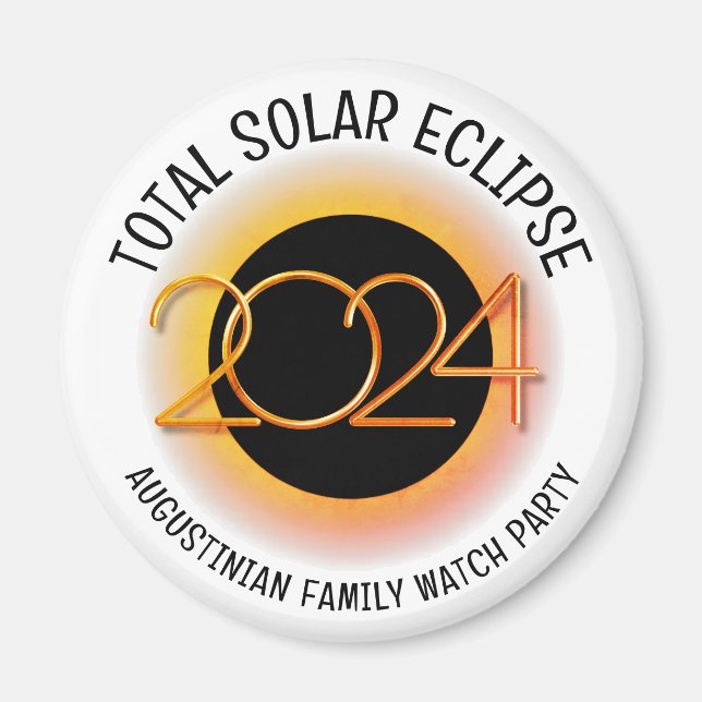 Aimant Personnalisable 2024 TOTAL SOLAR ECLIPSE Watch Par (Devant)