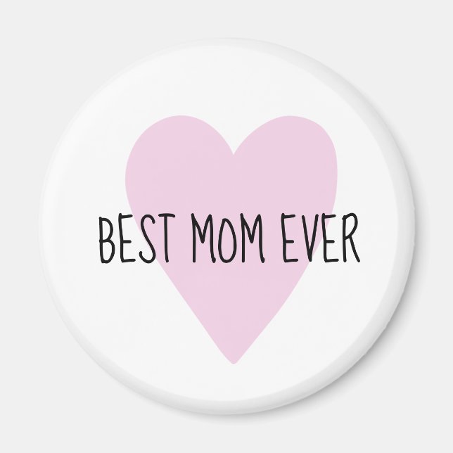 Aimant Personnalisable Meilleure maman jamais rose Heart  (Devant)