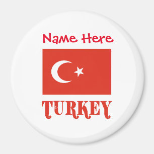 Aimant Personnalisation rouge du drapeau turc