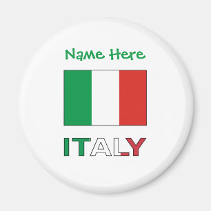 Aimant Personnalisation verte du drapeau italien et de l'
