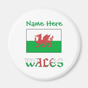 Aimant Personnalisation verte du pays de Galles et du dra