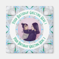 Personnalisé Anniversaire Star Grey Green Photo Gr