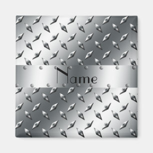 Aimant Personnalisé avec votre nom plaque diamant acier