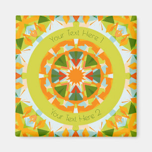 Aimant Personnalisé Bright Orange Fun Green Star