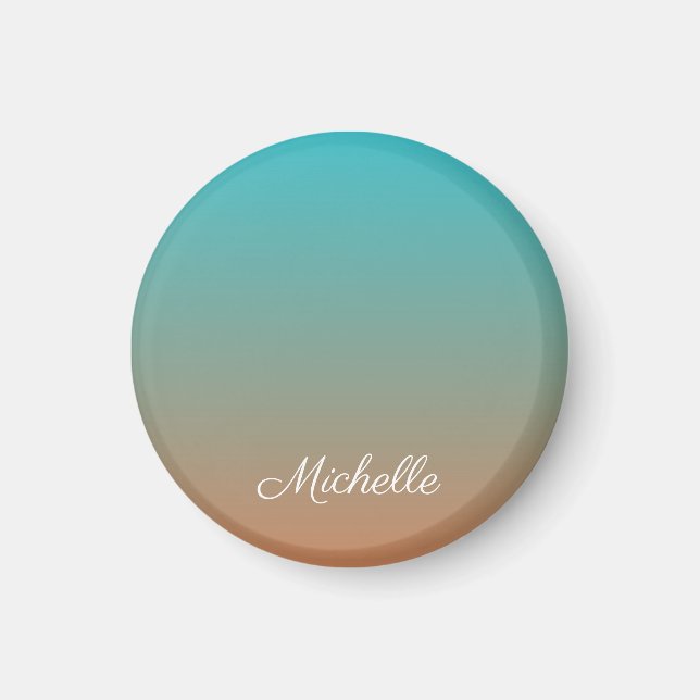 Aimant Personnalisé brun et bleu ombre (Devant)