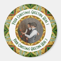 Personnalisé Christmas Star Jolly Green Photo Grey