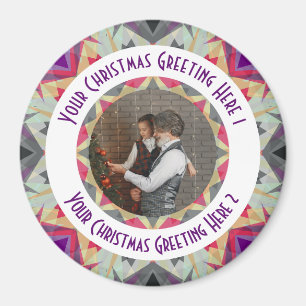 Aimant Personnalisé Christmas Star Winter Grey Photo Grey