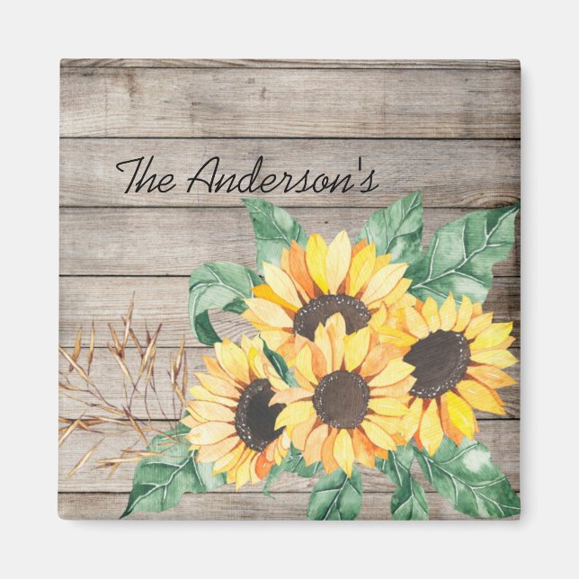 Aimant Personnalisé des tournesols (Devant)
