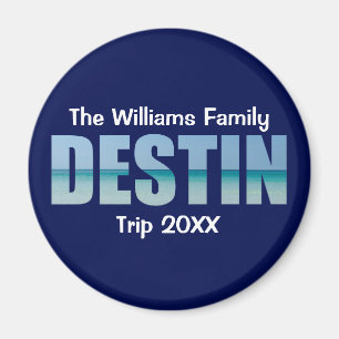 Aimant Personnalisé Destin Beach Voyage Cool Bleu