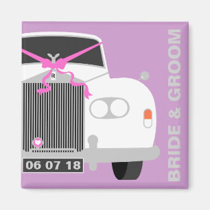 Aimant Personnalisé Enregistrer la date Mariage Voiture f