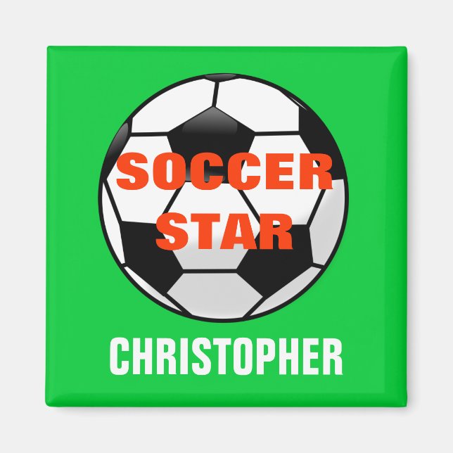 Aimant personnalisé étoile de football (Devant)