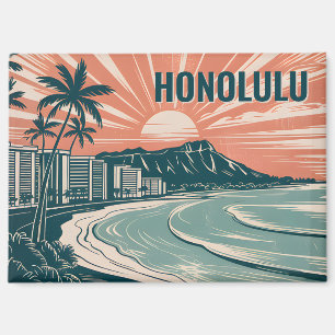Aimant Personnalisé Honolulu Waikiki Diamond Head Pittore