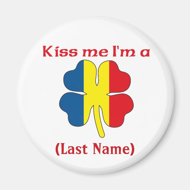 Aimant Personnalisé Kiss Me Je suis Roumain Customisé Mag (Devant)