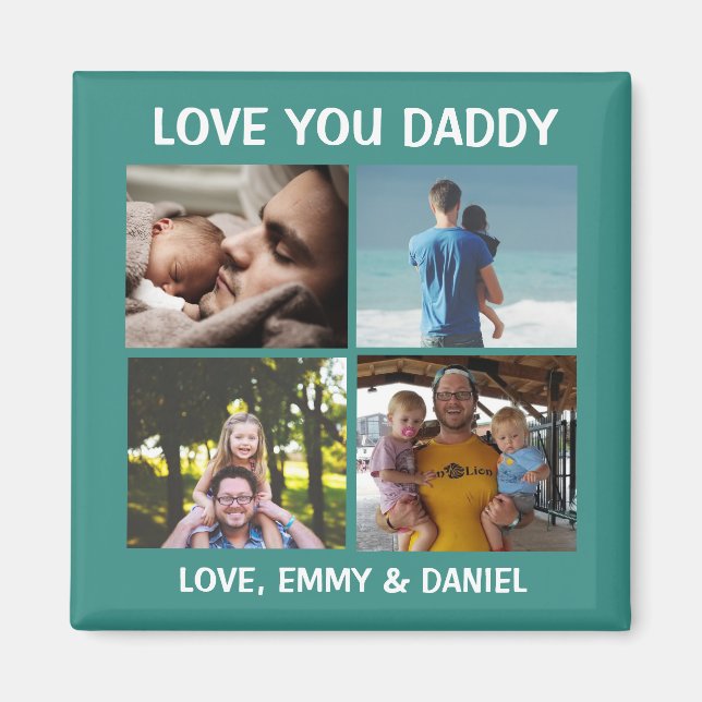 Aimant Personnalisé L'Amour Que Papa Photo (Devant)