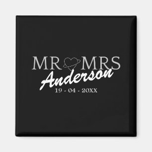 Aimant Personnalisé M. et Mme Mariage Cadeau familial