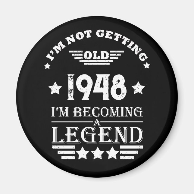 Aimant Personnalisé noir blanc vintage 75e anniversaire (Devant)