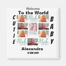 Personnalisé Nouveau bébé 11 Photo Collage