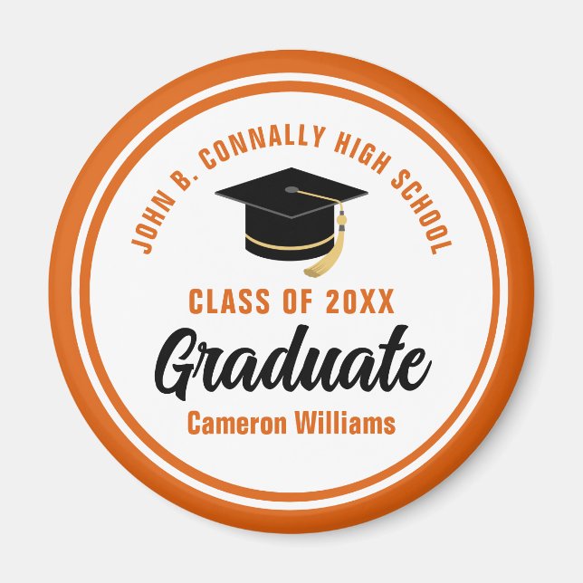 Aimant Personnalisé Orange Gradué commémoratif (Devant)