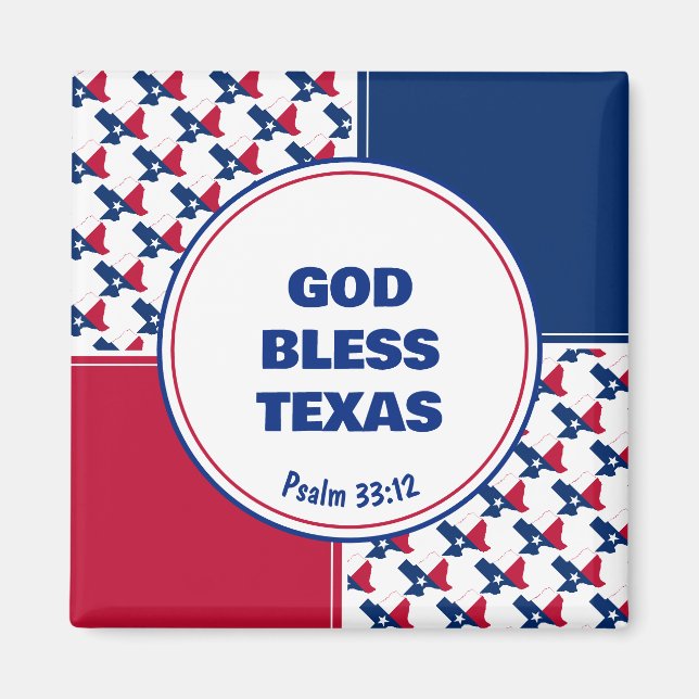 Aimant Personnalisé Patriotique DIEU BÉNÉFICIE TEXAS (Devant)