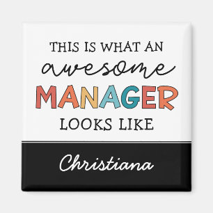 Aimant Personnalisé Retro Awesome Manager Drôle
