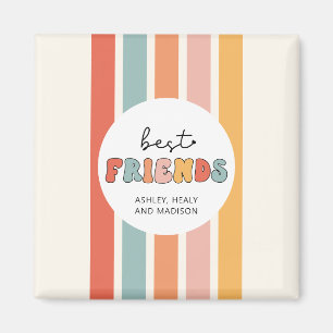 Aimant Personnalisé Retro Meilleurs Amis BFFs Mete Bestie