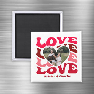 Aimant Personnalisé Saint-Valentin Coeur Personnalisé Pho