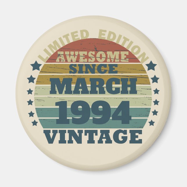 Aimant Personnalisé Trente vintage 30e anniversaire (Devant)