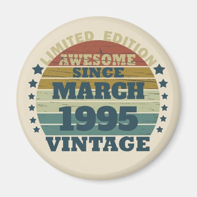 Aimant Personnalisé Trente vintage 30e anniversaire (Devant)