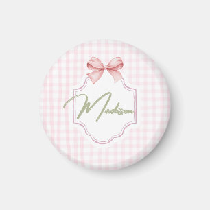 Aimant Personnalisée Madison Baby Girl Nursery Bow&En vic