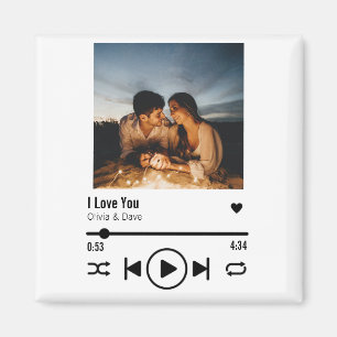 Aimant Personnalisée Saint Valentin Photo Song Playlist