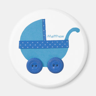 Aimant Personnaliser Blue Baby-carrie bébé bébé bébé douc