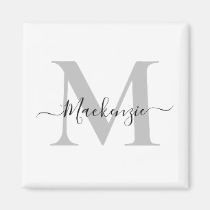 Aimant Personnaliser le nom initial du monogramme