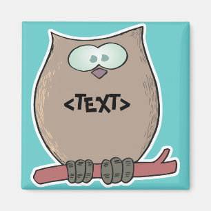 Aimant Personnaliser un hibou,<TEXT>