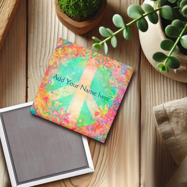 Aimant Personnaliser votre propre signe de paix Plutôt fl (Créateur téléchargé)