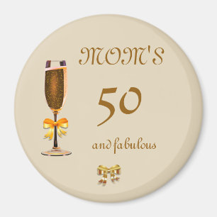 Aimant Personnalisez ce joyeux 50e anniversaire maman