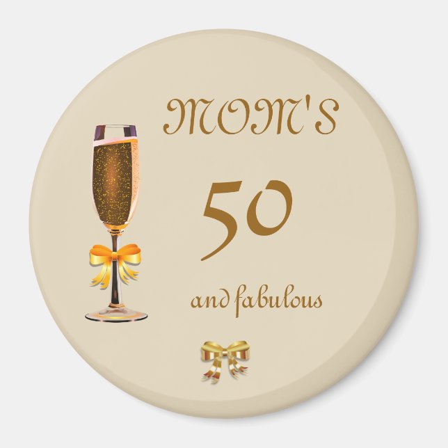 Aimant Personnalisez ce joyeux 50e anniversaire maman (Devant)