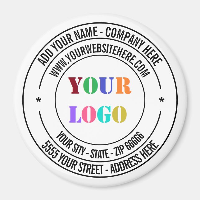 Aimant Personnalisez votre logo d'entreprise Modèle de te (Devant)