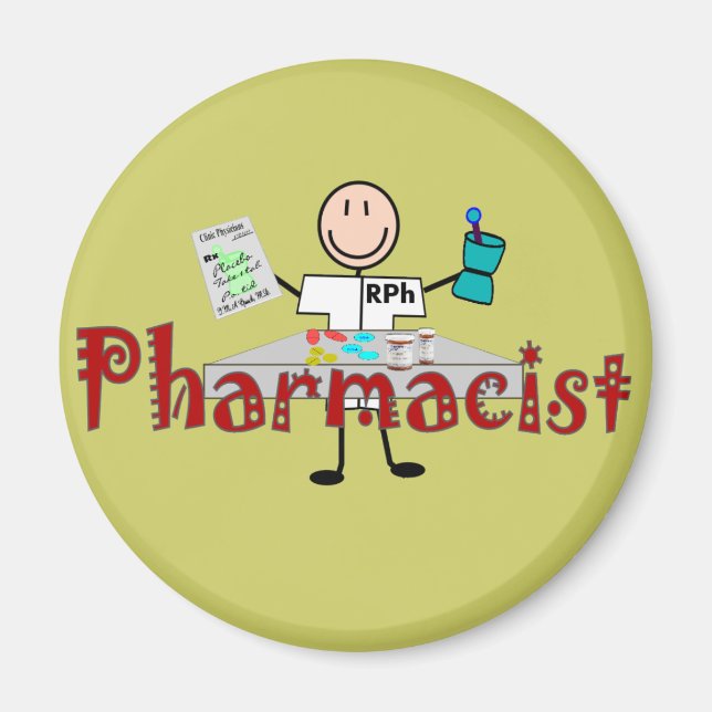 Aimant Personne-ressource du pharmacien—Cadeaux (Devant)