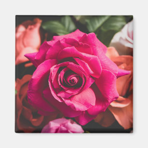 Aimant Pétales de rose rose floral