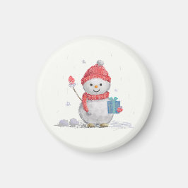 Aimant petit bonhomme de neige lance l'oreiller
