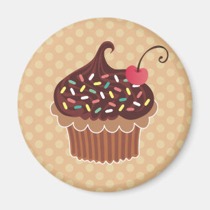 Aimant Petit gâteau de chocolat et de cerise