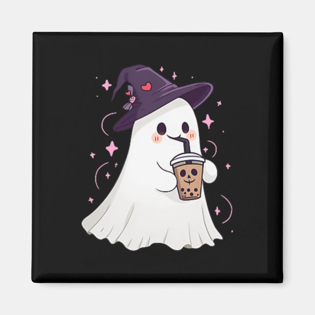 Aimant Petit Ghost Ice Café Éffrayante saison mignonne Gh (Devant)
