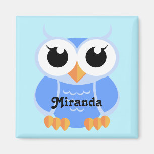 Aimant "Petit hibou bleu" - personnalisé