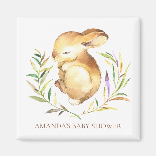 Aimant Petit Lapin Baby shower Favoriser l'aimant (Devant)