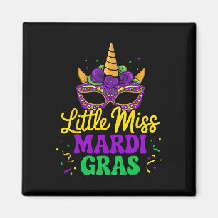 Aimant Petit masque de licorne Mardi Gras pour filles et